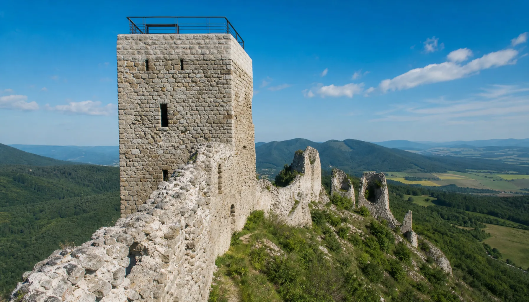 The conserved tower at the high end of the ridge, with its viewing platform