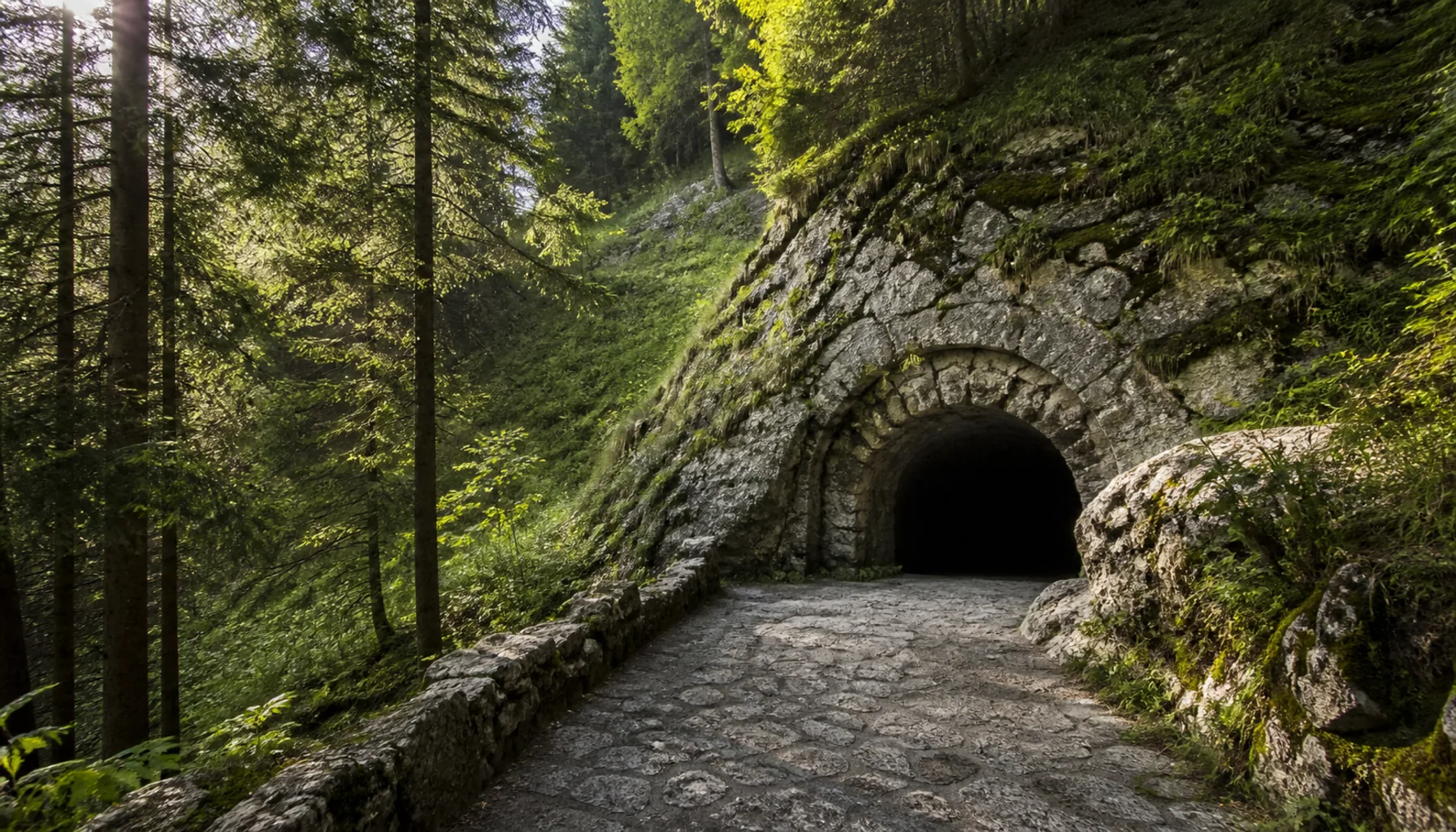 The entrance to Belianska Cave, the only show cave inside the High Tatras themselves
