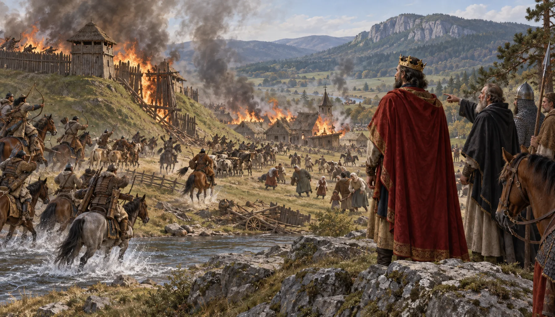 Built because of the Mongols, not destroyed by them