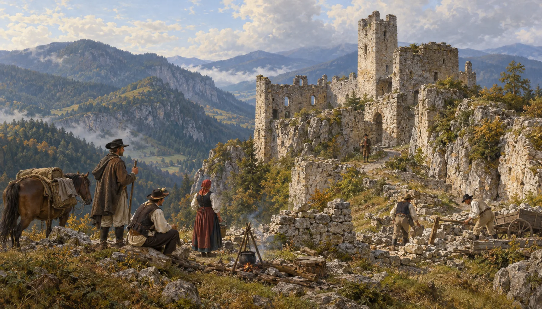 The ruin stops collecting