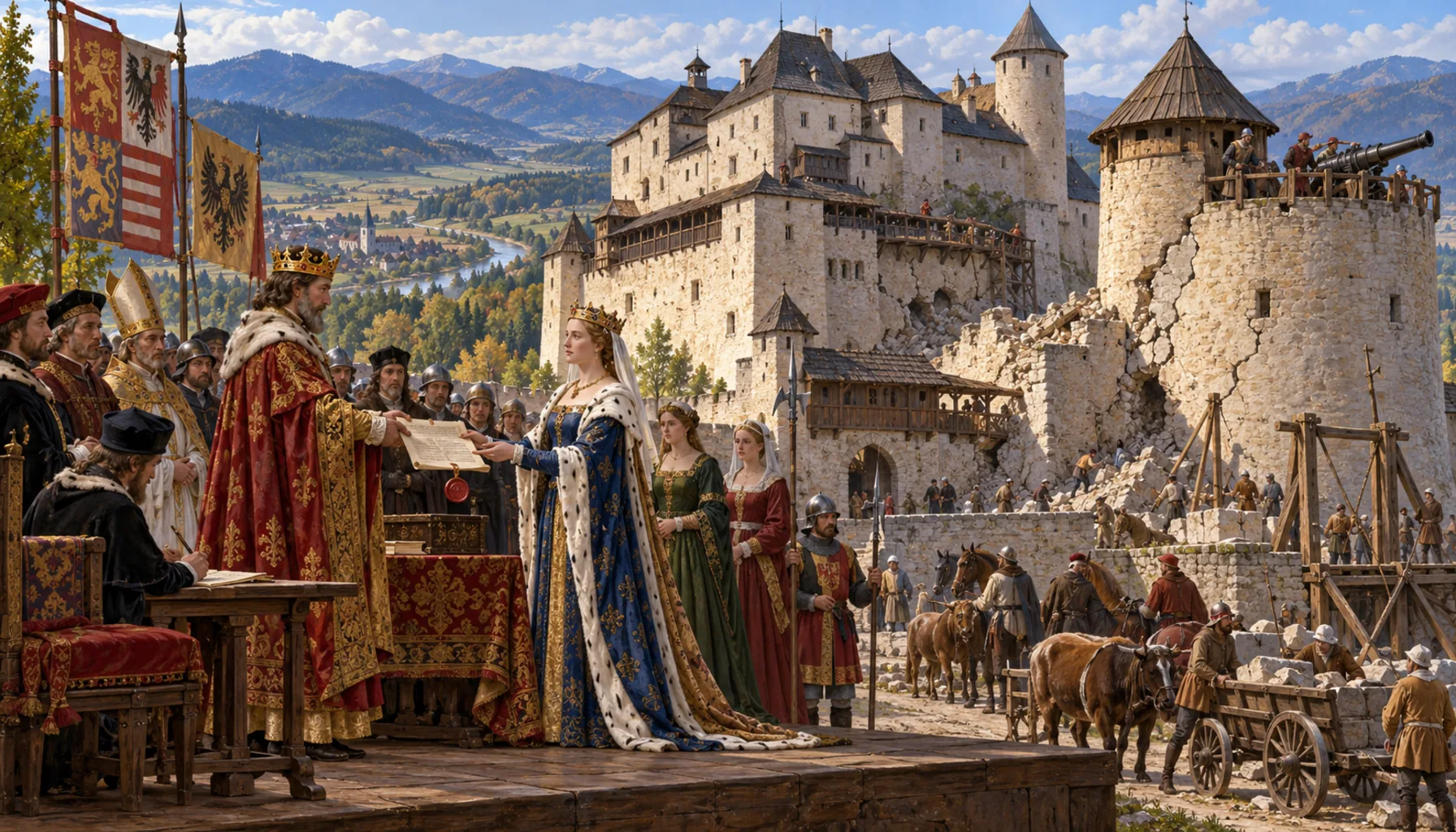 A queen's dower, an earthquake and a cannon tower