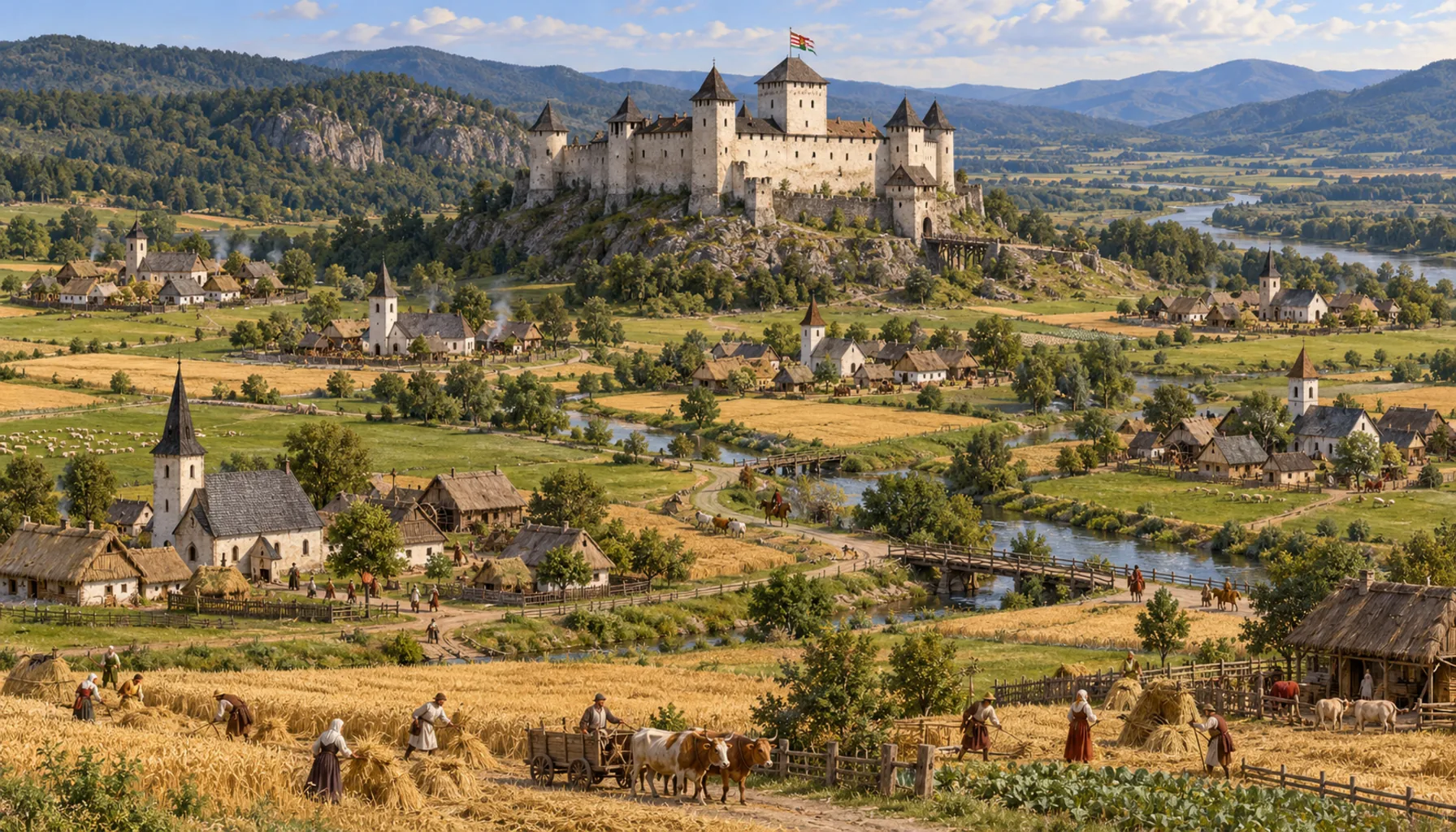 A queen's estate, and eight villages