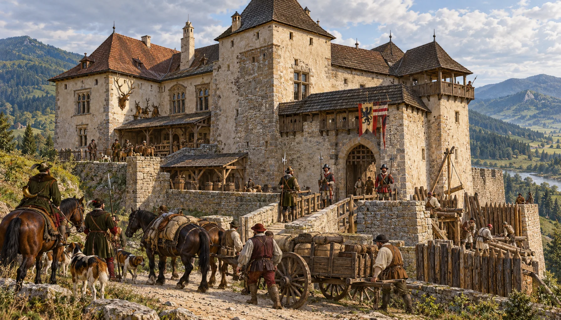 A hunting lodge turned into a frontier post