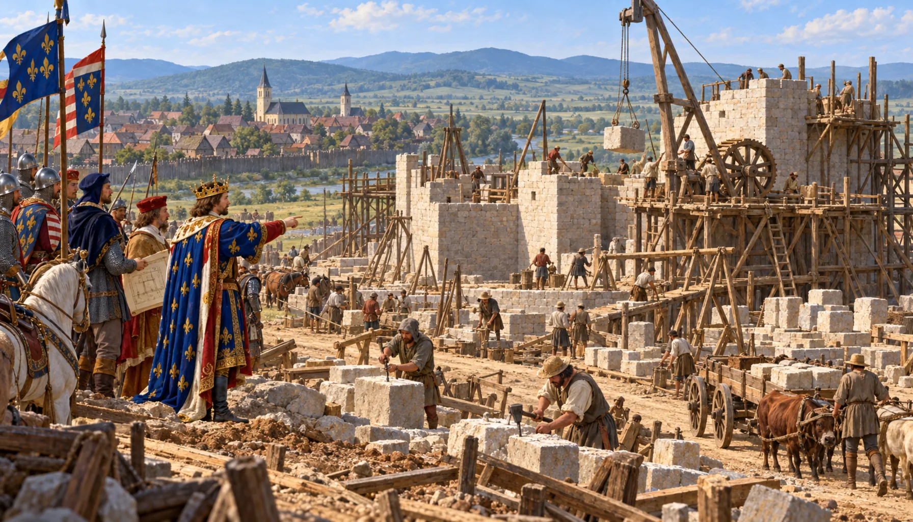 Louis the Great builds Italy on flat ground