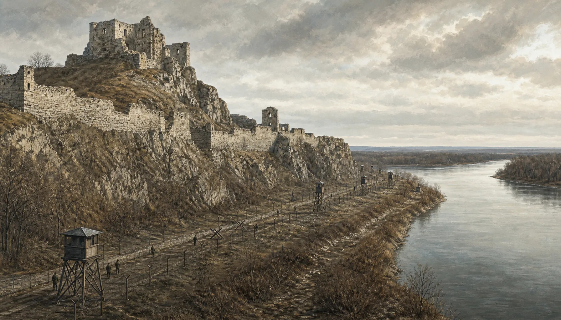 The death strip below the walls