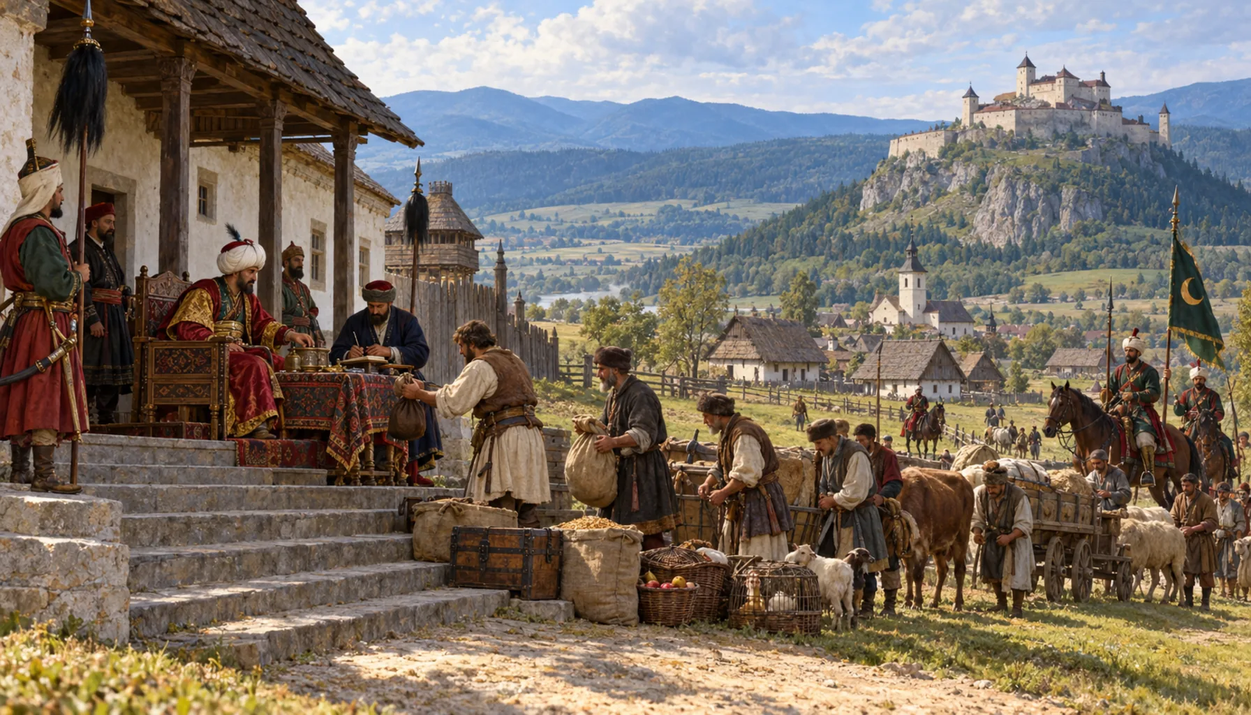 Paying the sultan, and belonging to the castle