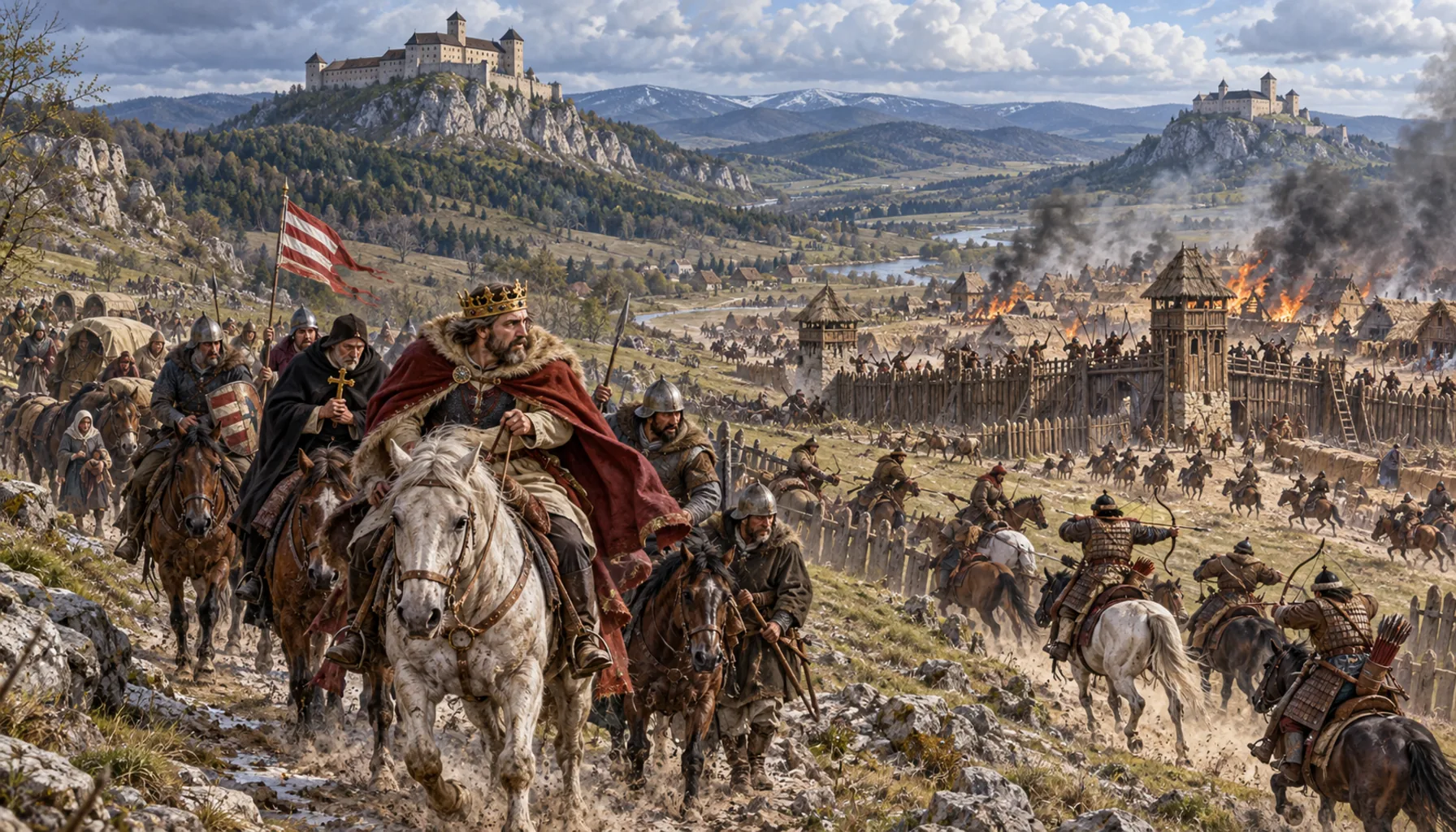 A king on the run, and stone castles afterwards