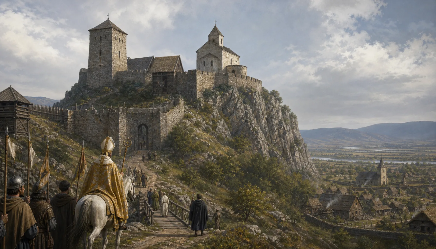 The stone castle, and a bishop returns
