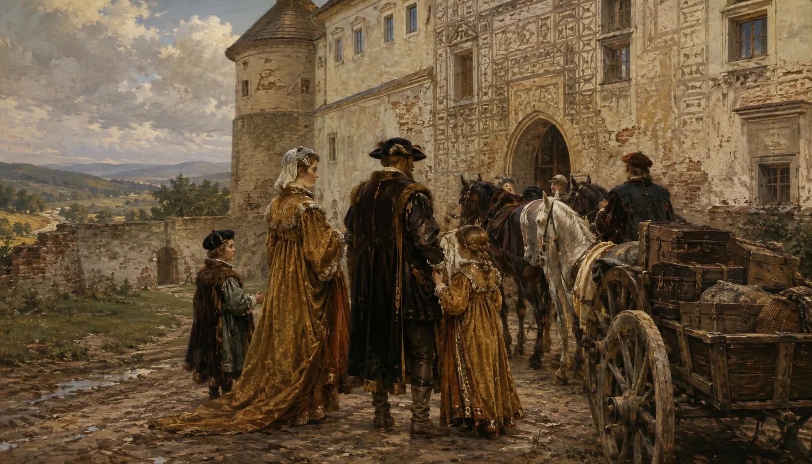 Renaissance walls, and then the family leaves
