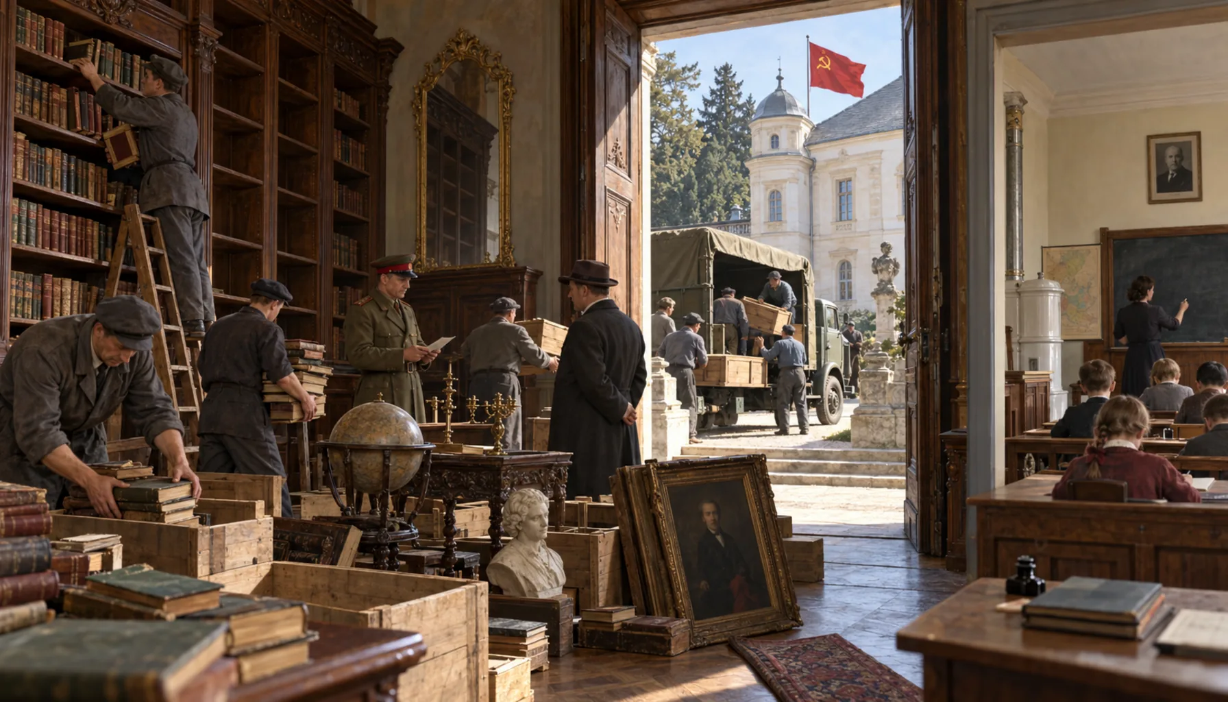 The library scattered