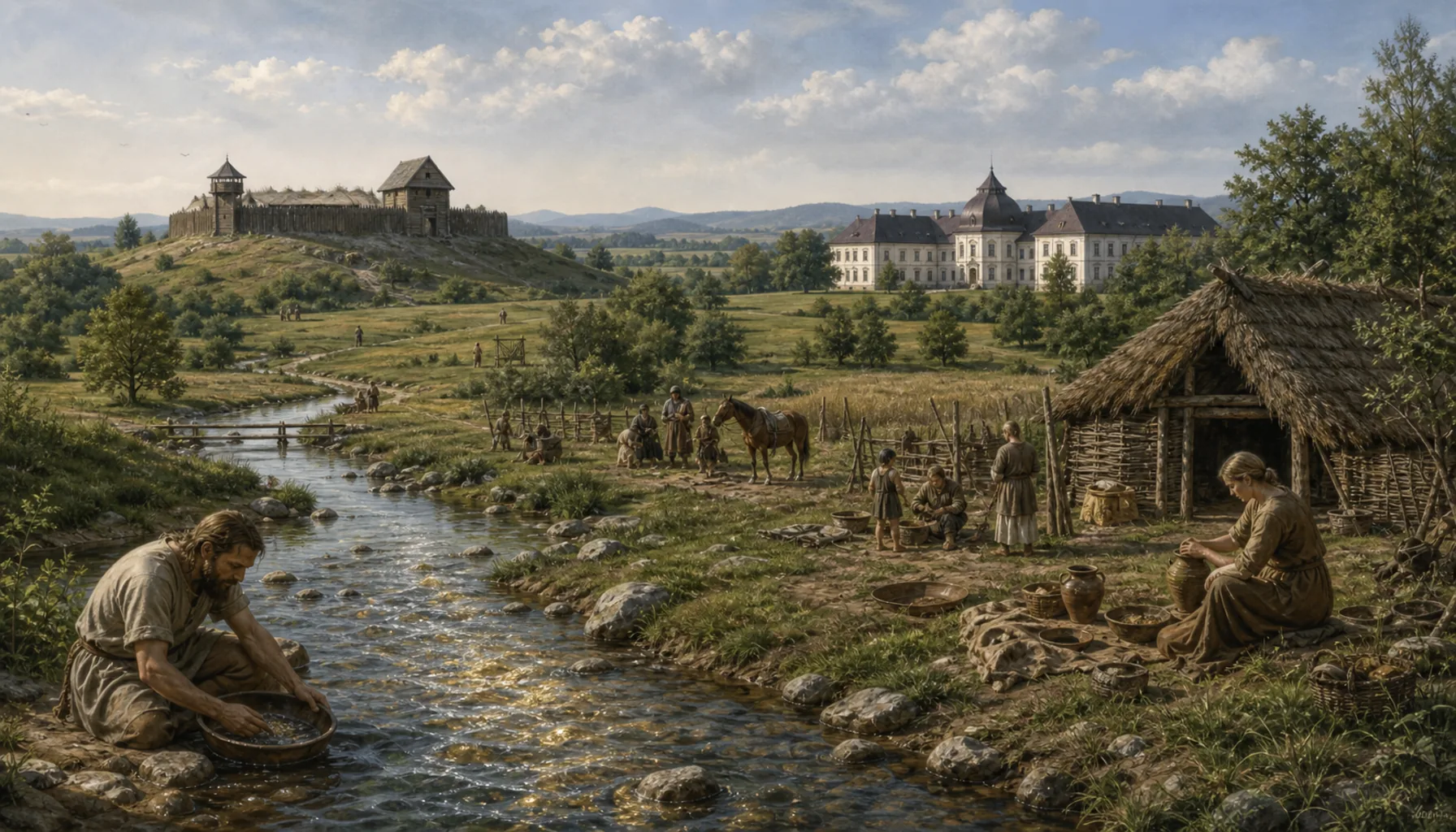 Gold in the stream, a fort in the meadow