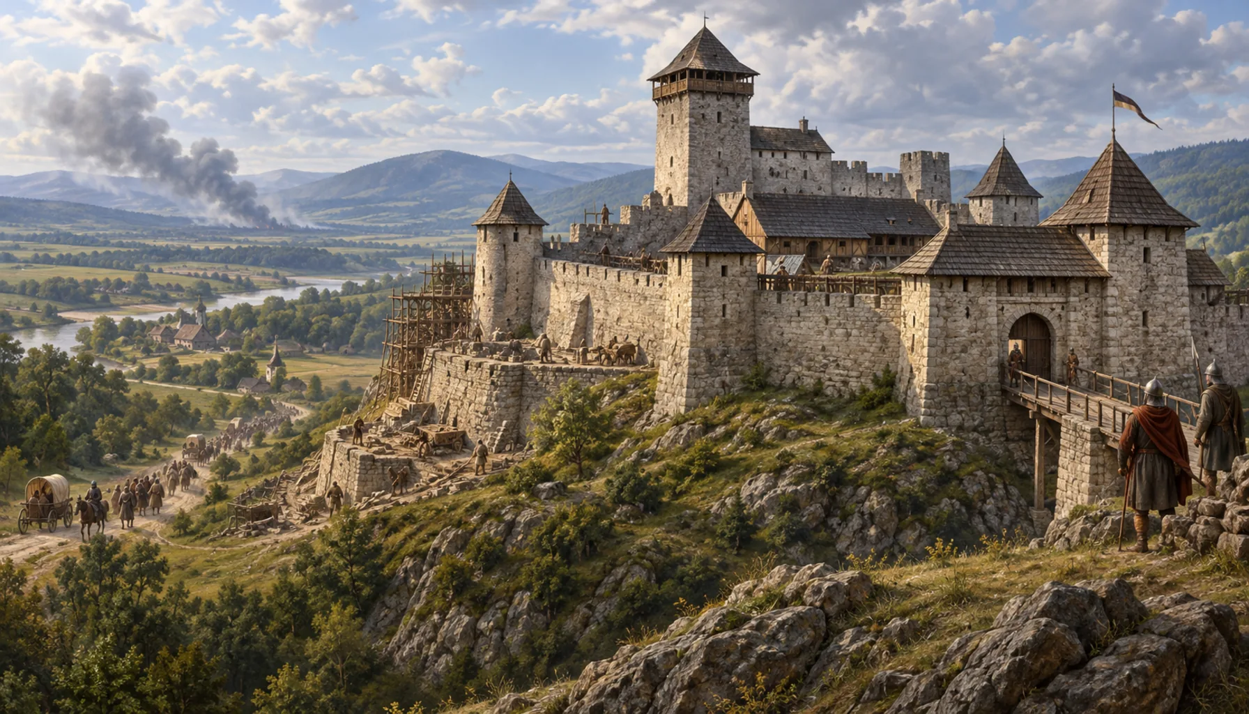 Built because of the Mongols, not destroyed by them