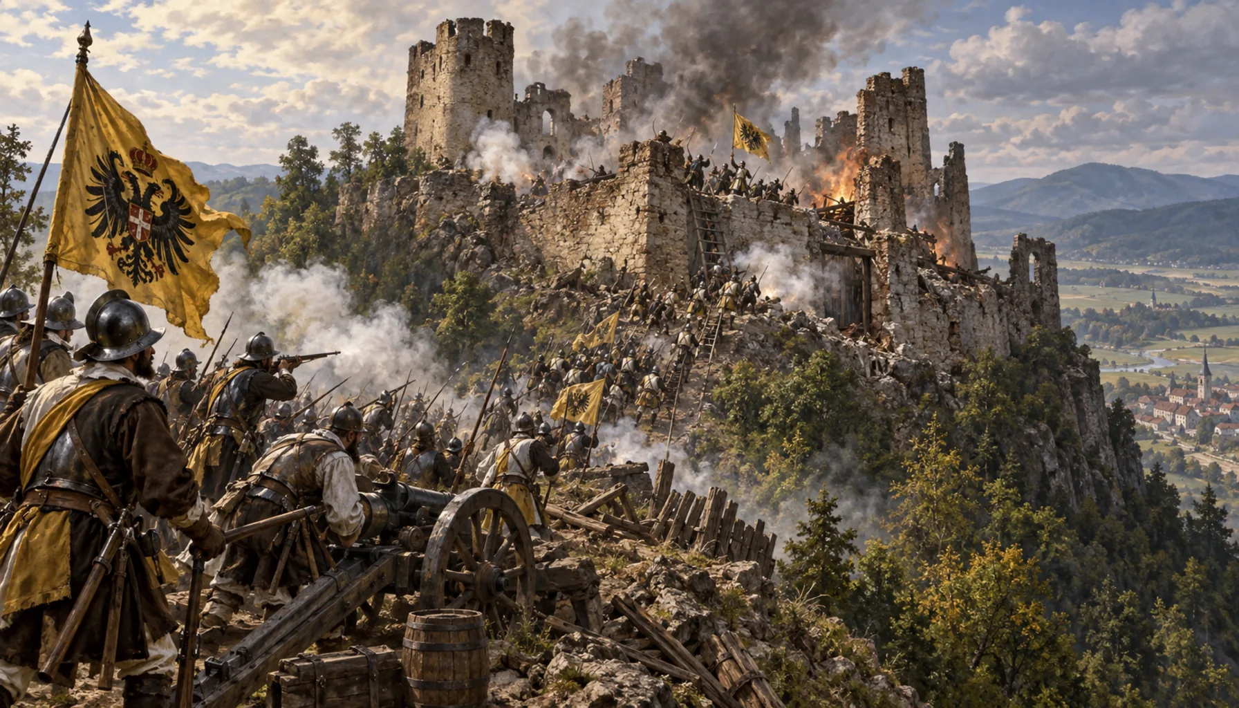 Taken by the emperor's army, not the Turks
