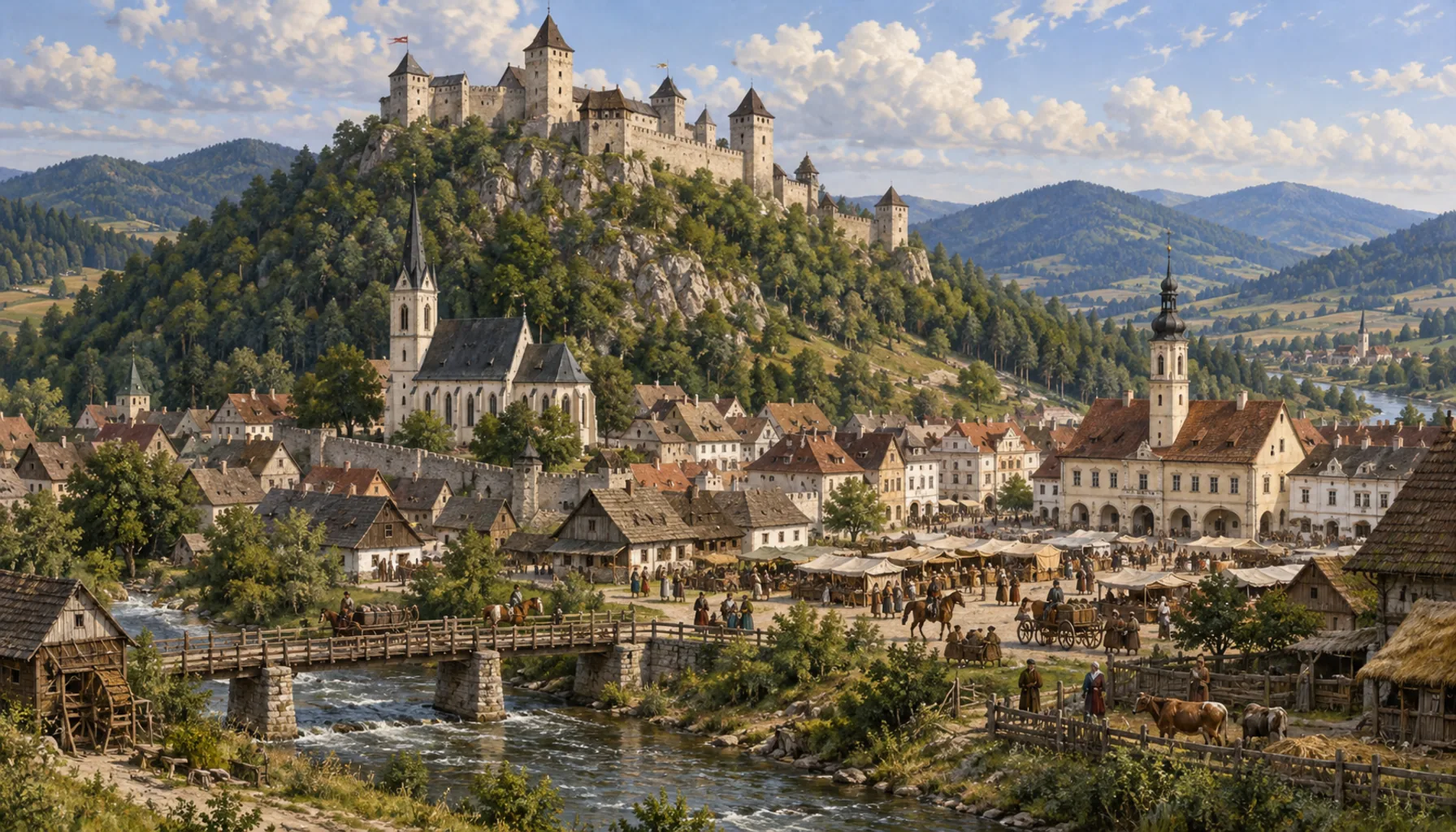 A market town with two governments