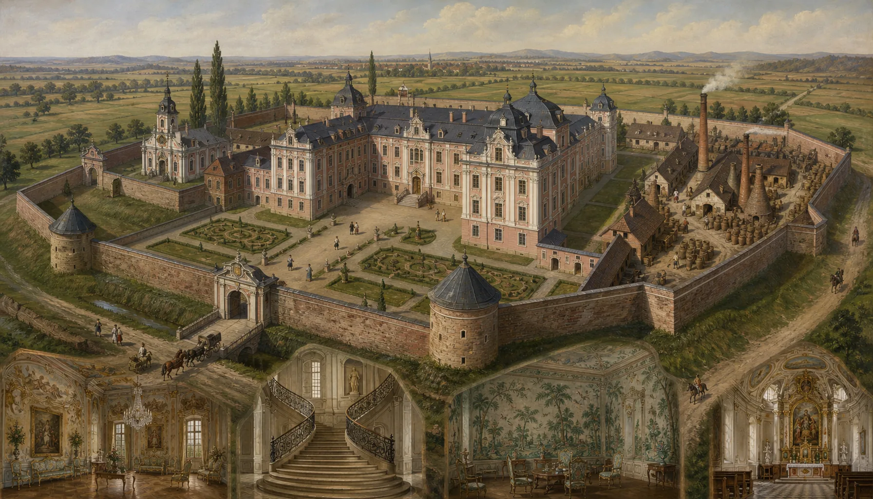 A palace inside a fortress, and a pottery works