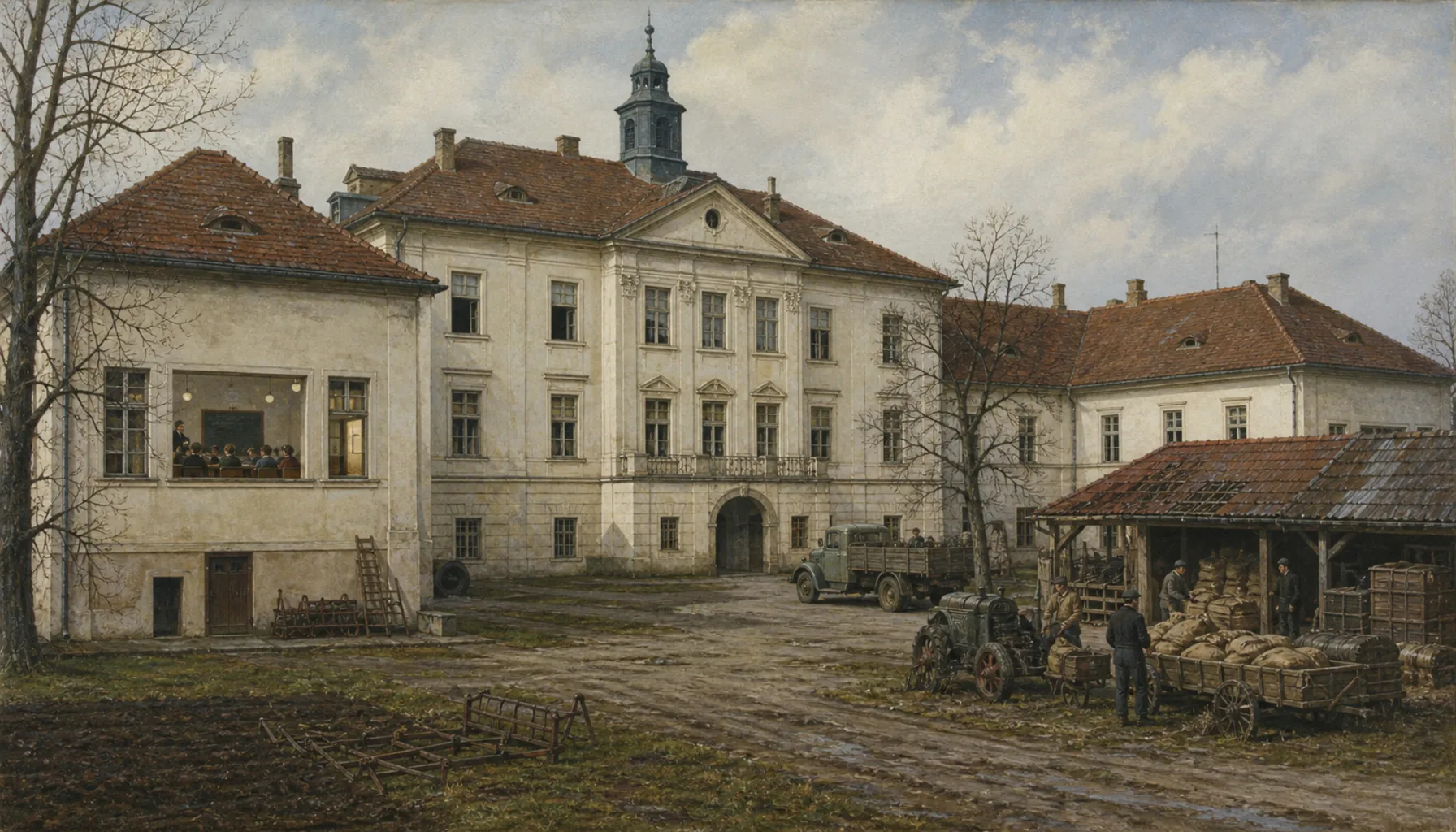 A palace with a school in it