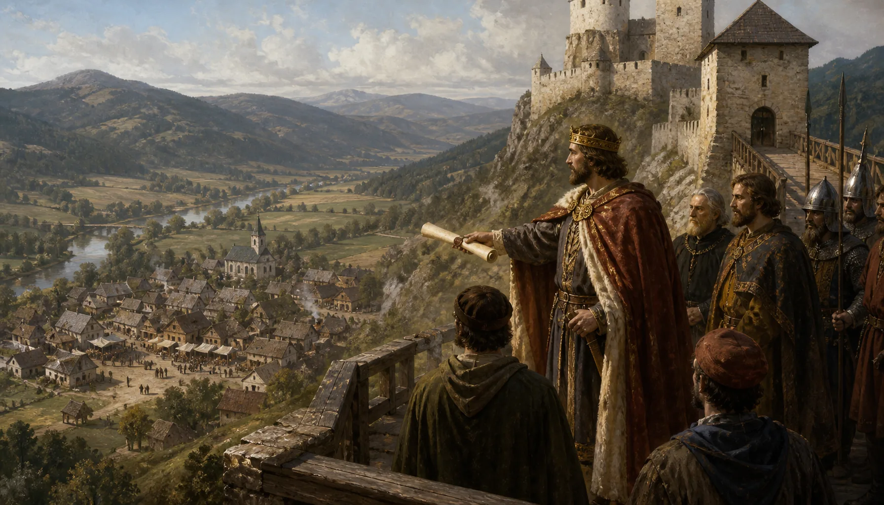 The town below becomes castle property