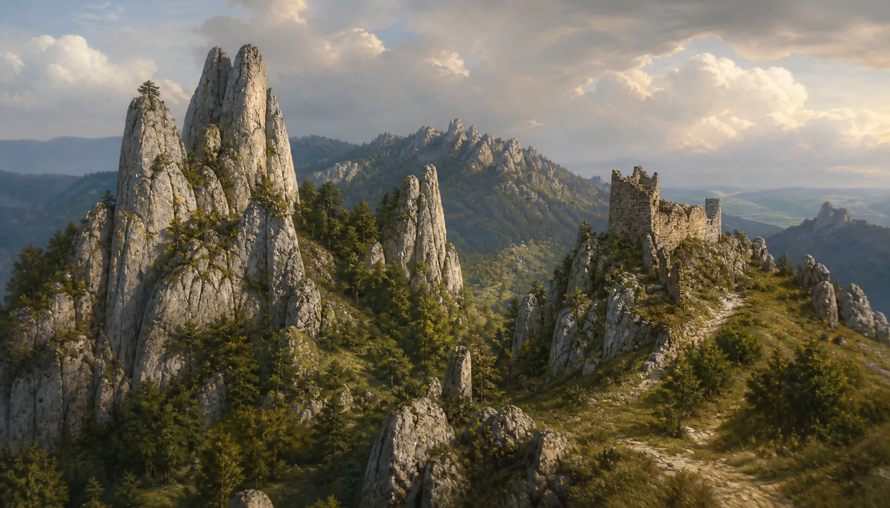 The rocks first, the castle second
