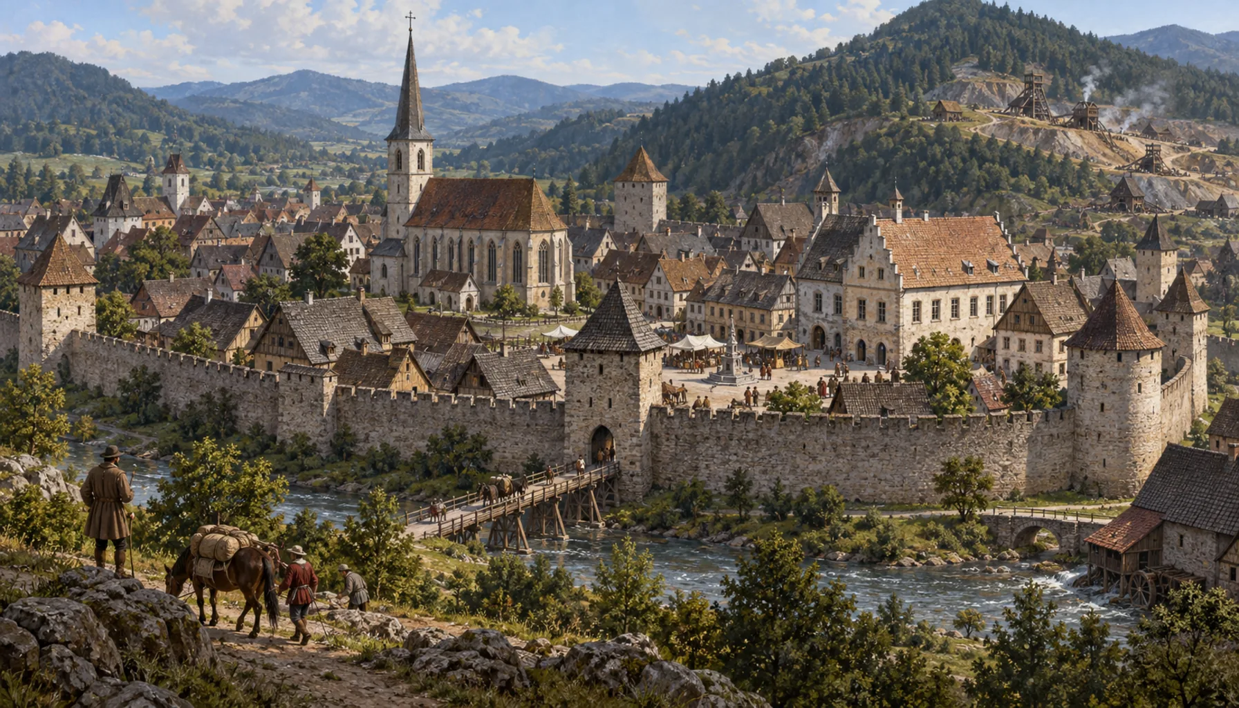 A Lutheran town behind stone walls