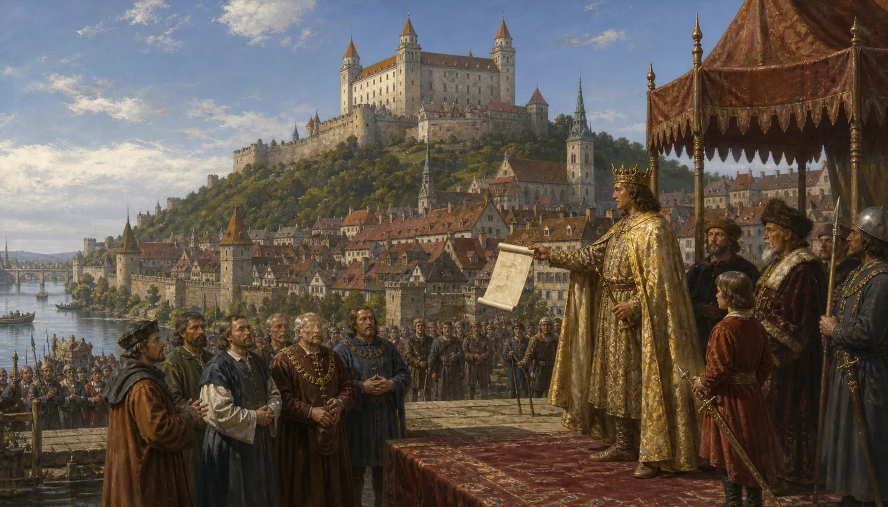 Free royal town, Gothic castle, first university