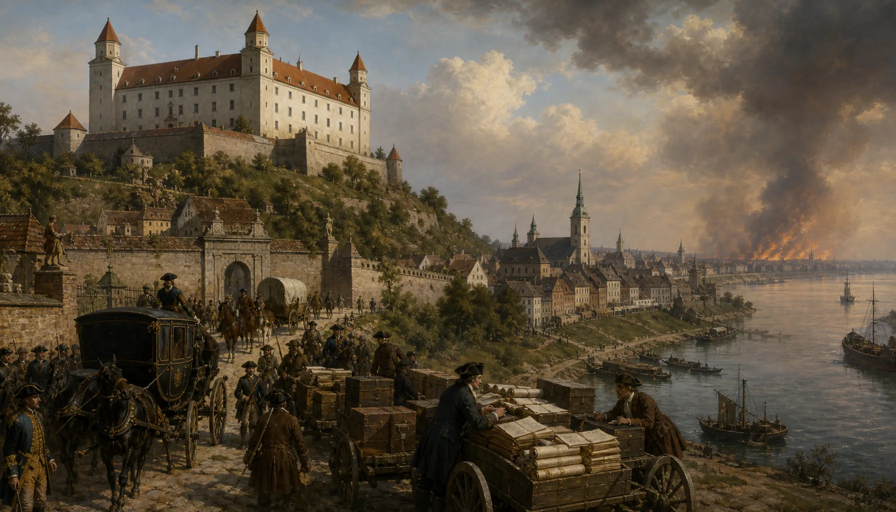 The offices leave, the French come, the castle burns