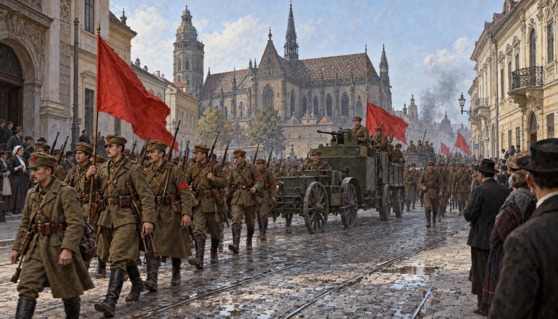 The Hungarian Red Army takes the city