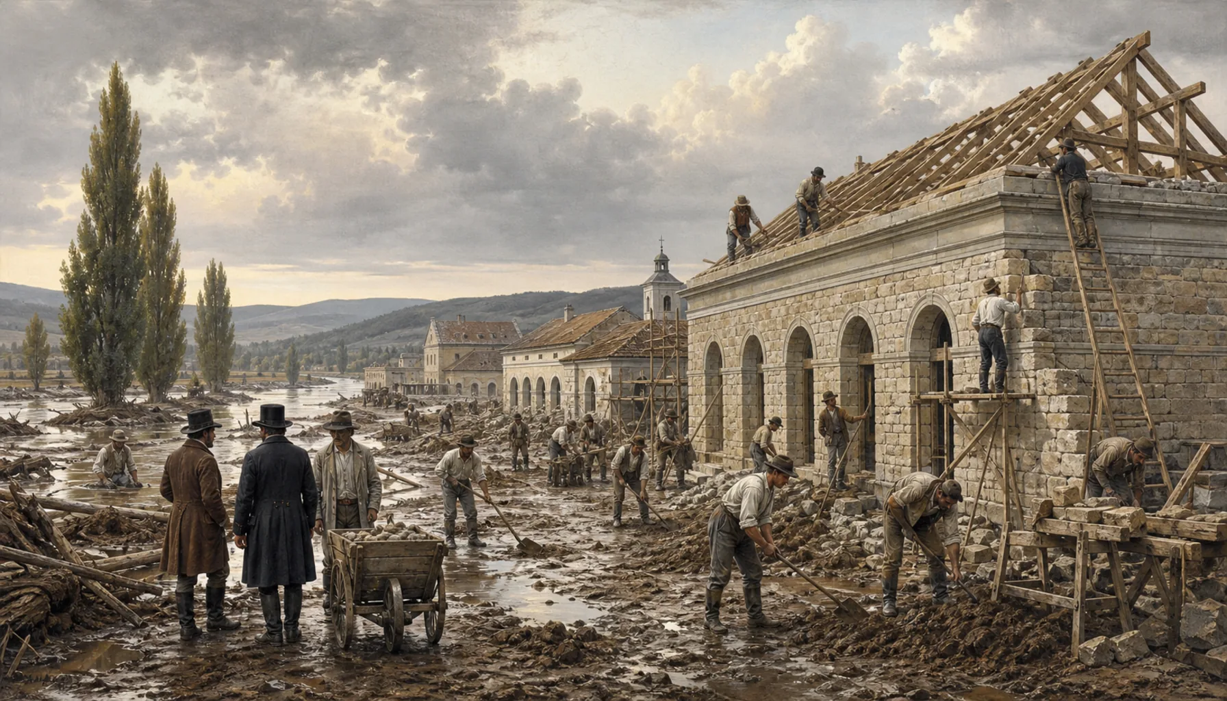 After the flood, the first stone bath houses
