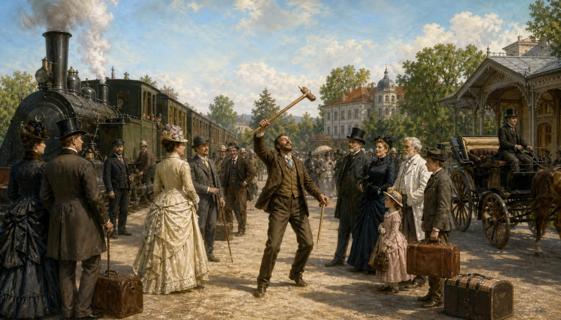 The railway, the Winters and the man breaking his crutches