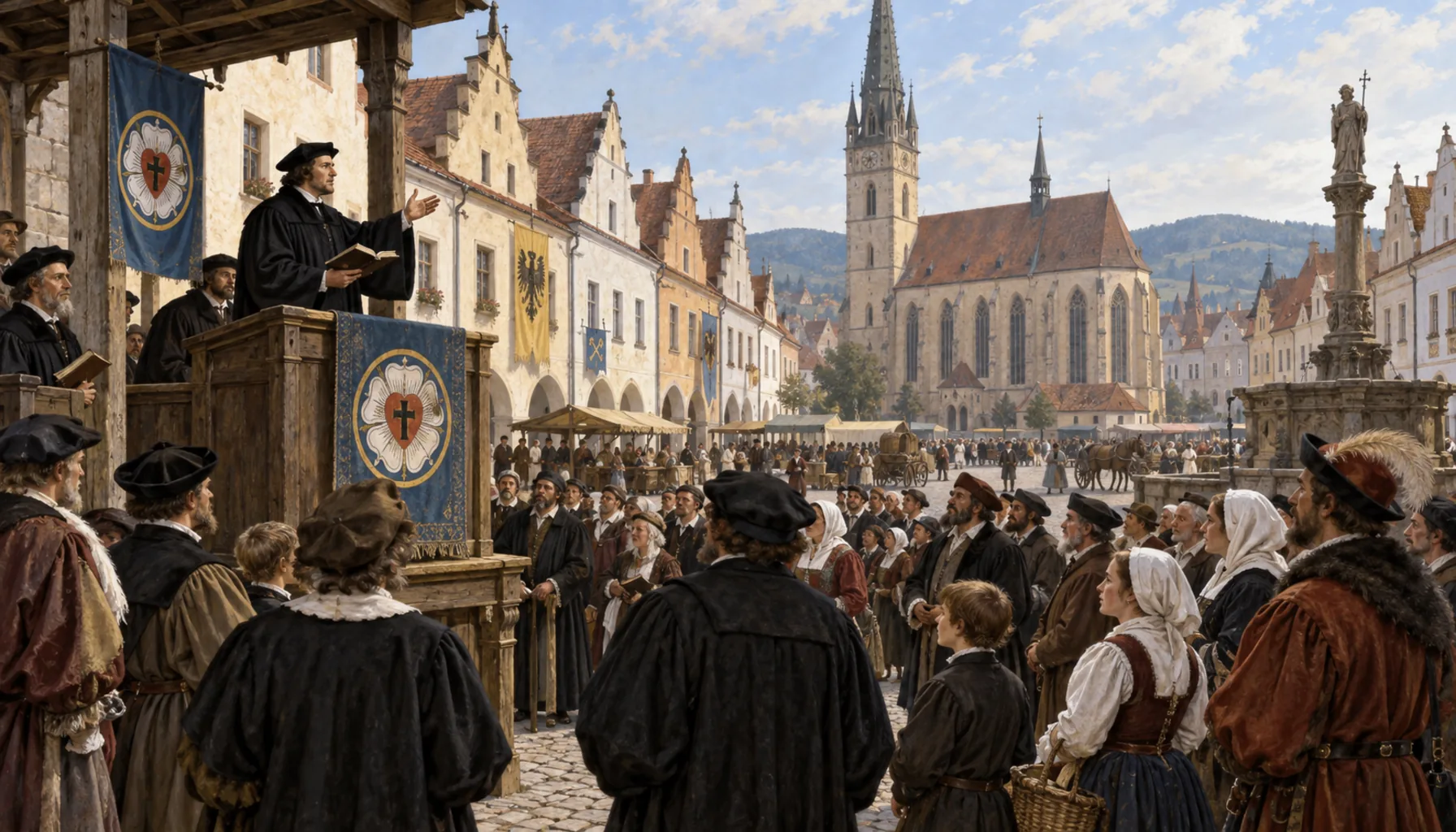 The town goes over to Luther