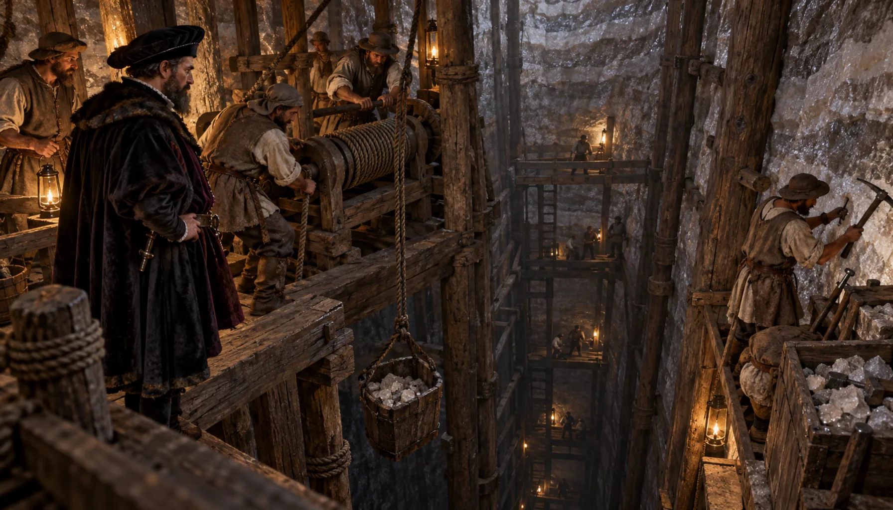 The Imperial shaft, 155 metres down