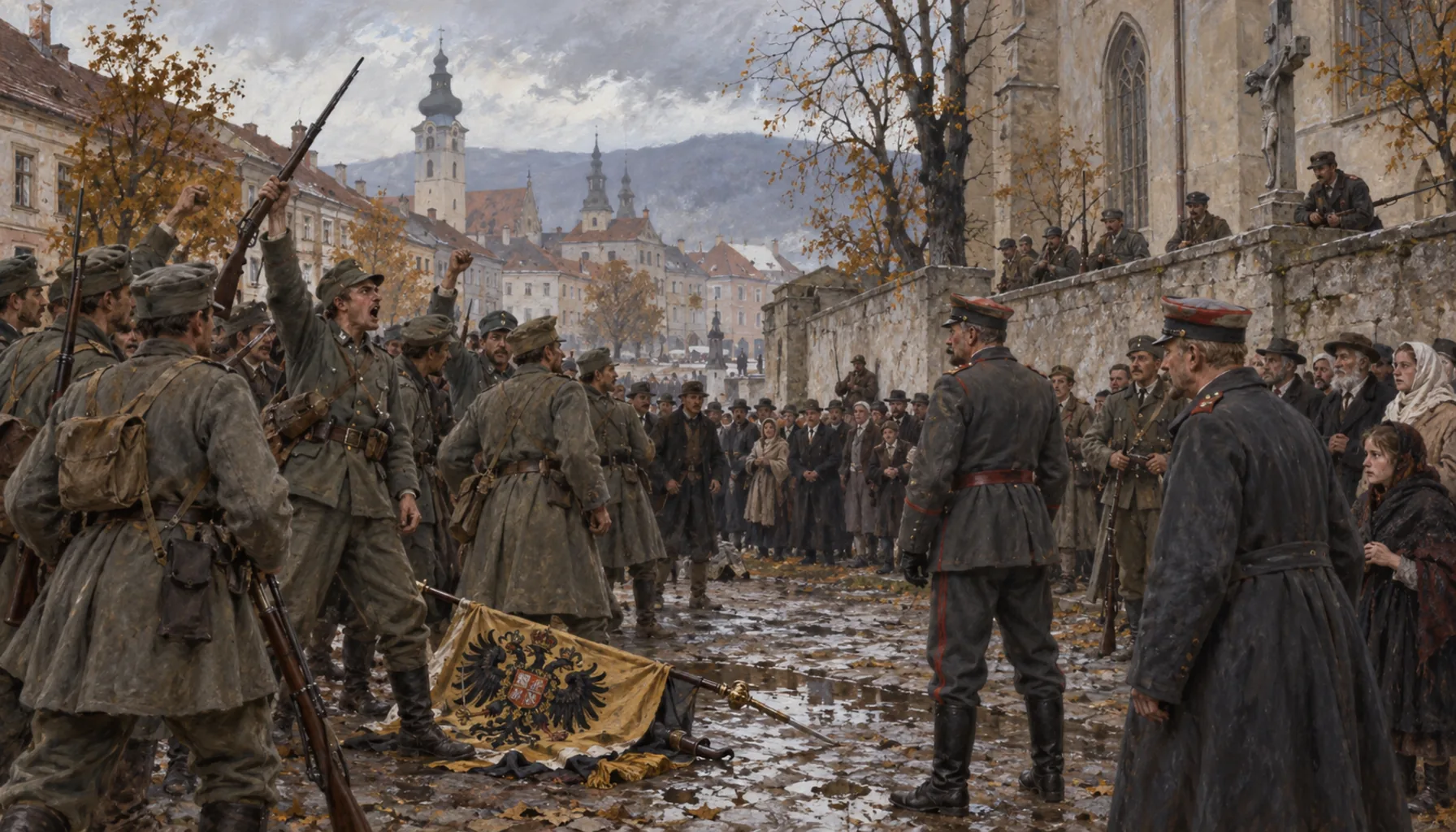 The mutiny, and the wall by the church