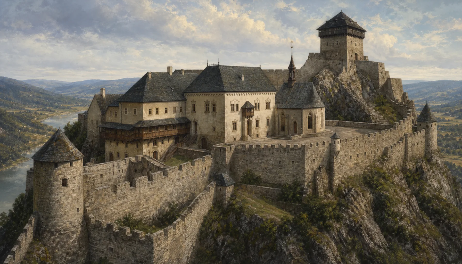 Queen Barbara's palace, and walls against the Hussites