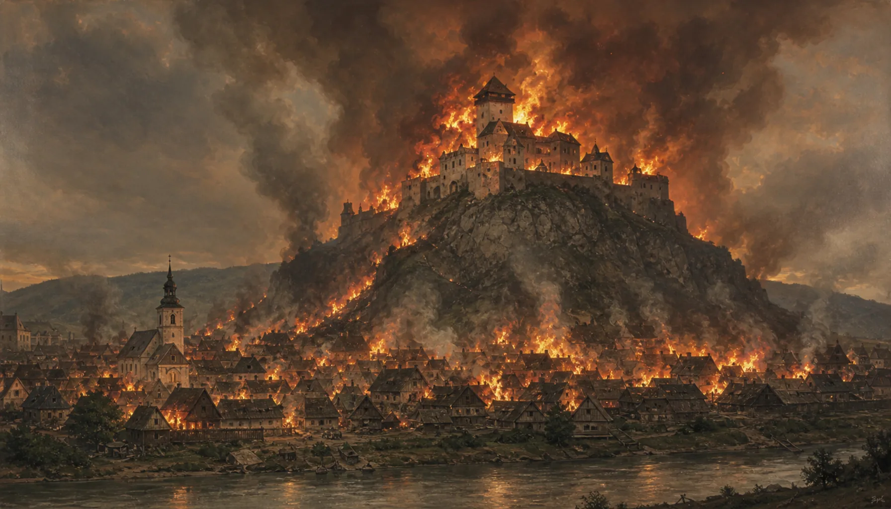 The fire that took the town and the castle together