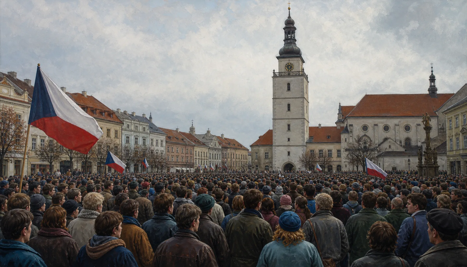 The square fills, and the university comes back