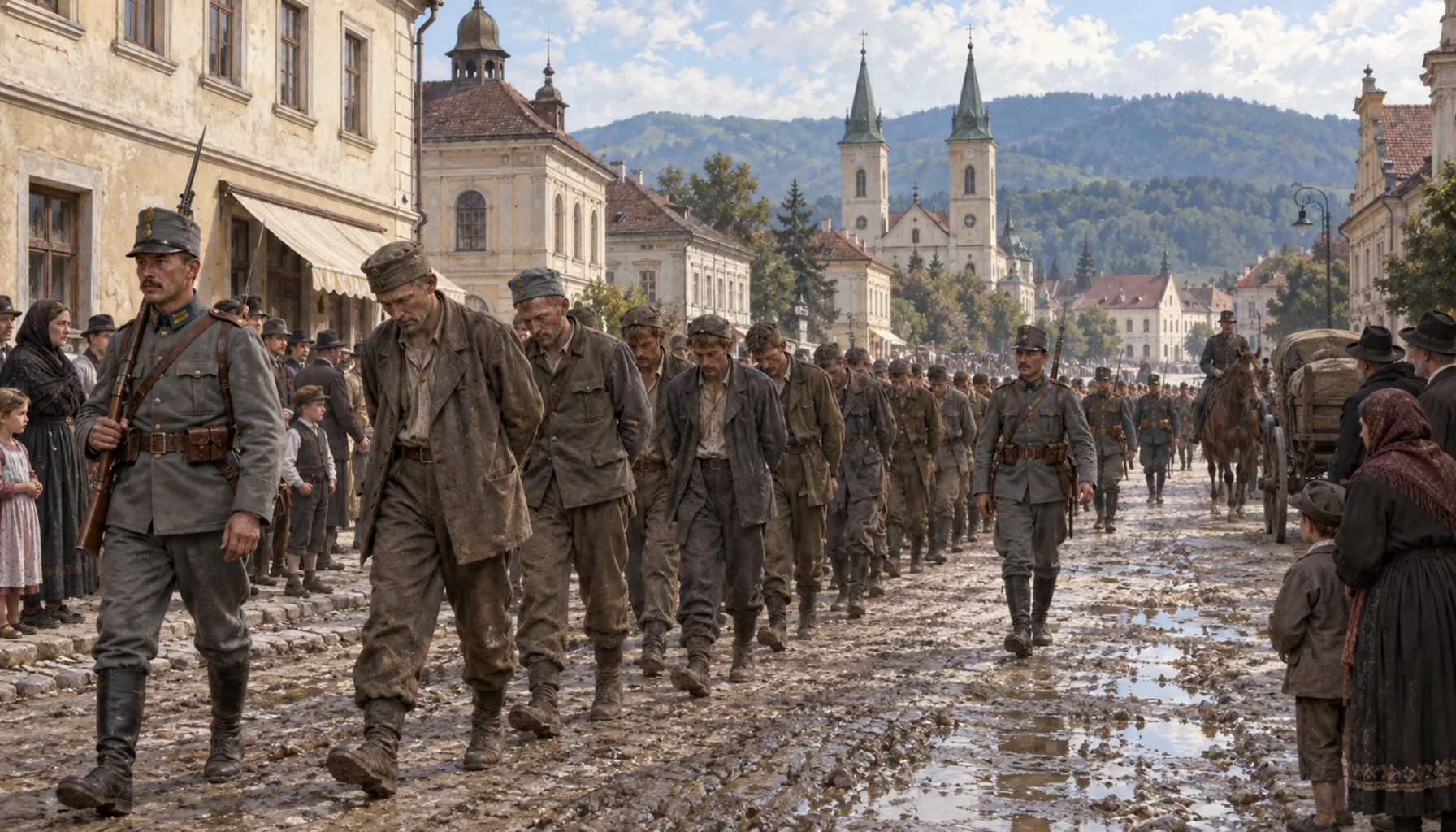 Prisoners of war on the Rajecká road