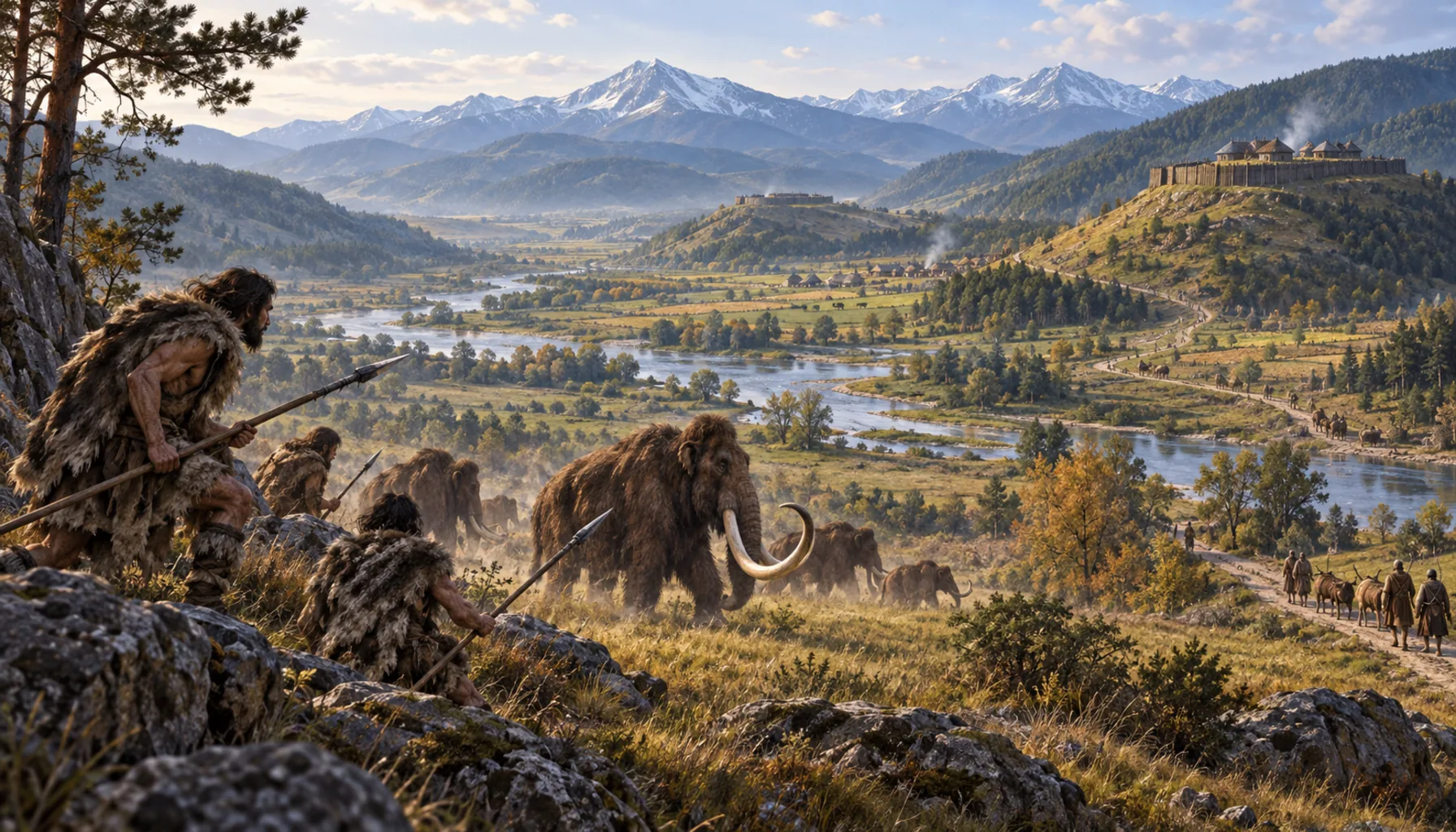 Mammoth hunters, hillforts and a road that was already there