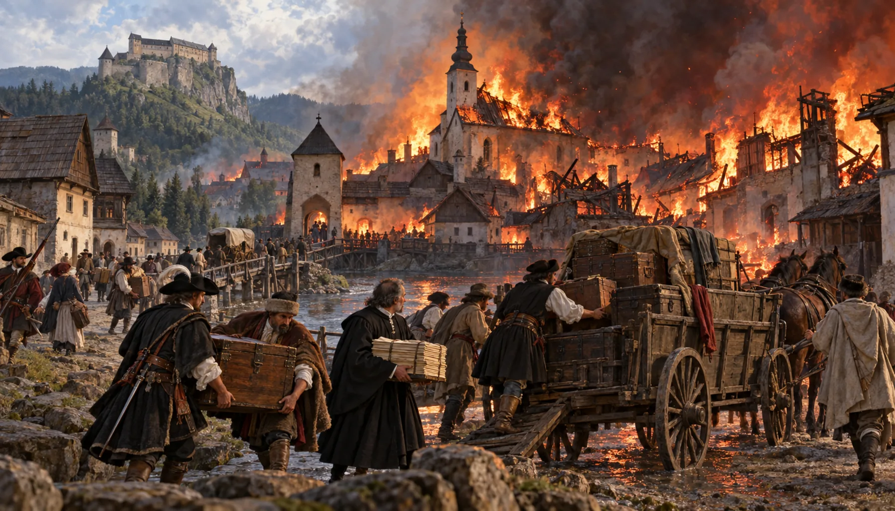 The county town burns, and the offices move