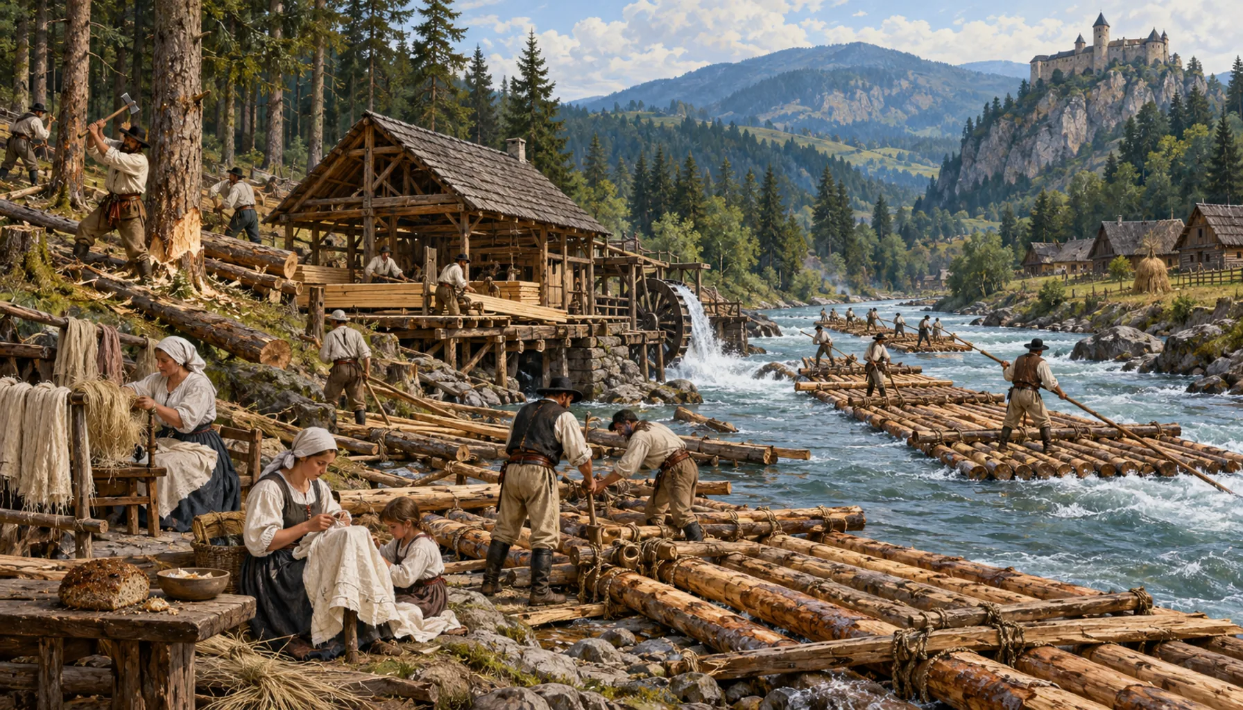 Linen, rafts and not enough bread