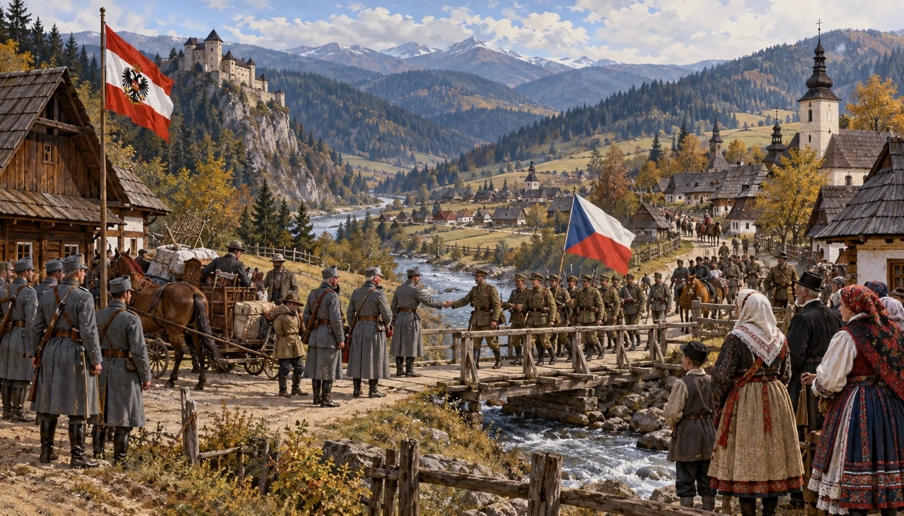 The border takes twelve villages