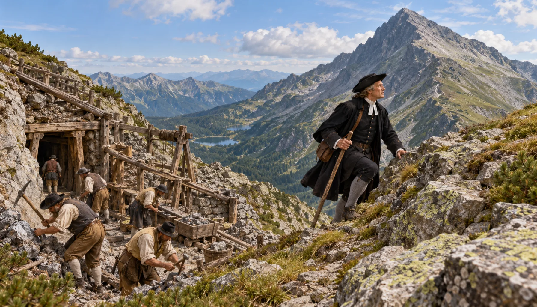 A preacher climbs Kriváň to check on the miners
