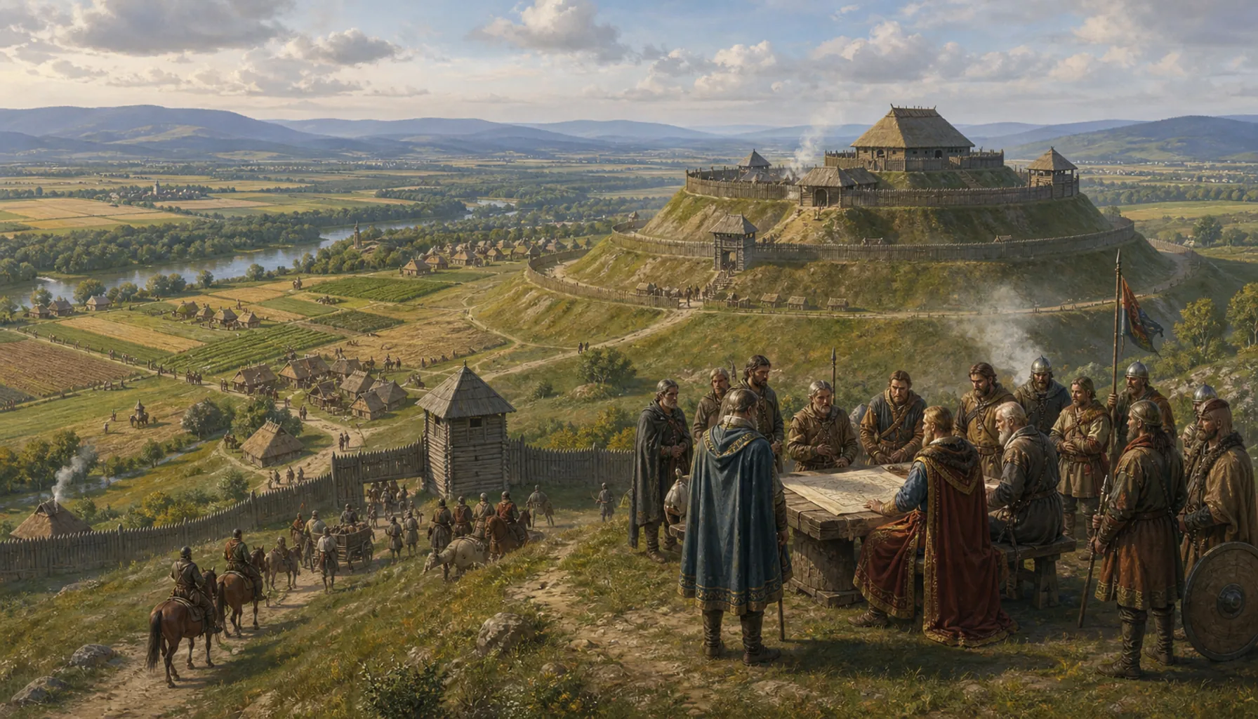 Counties, castles of earth, and a duchy at Nitra