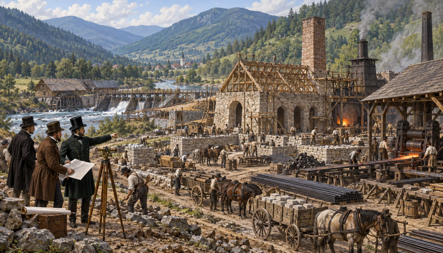 The state builds an ironworks downstream