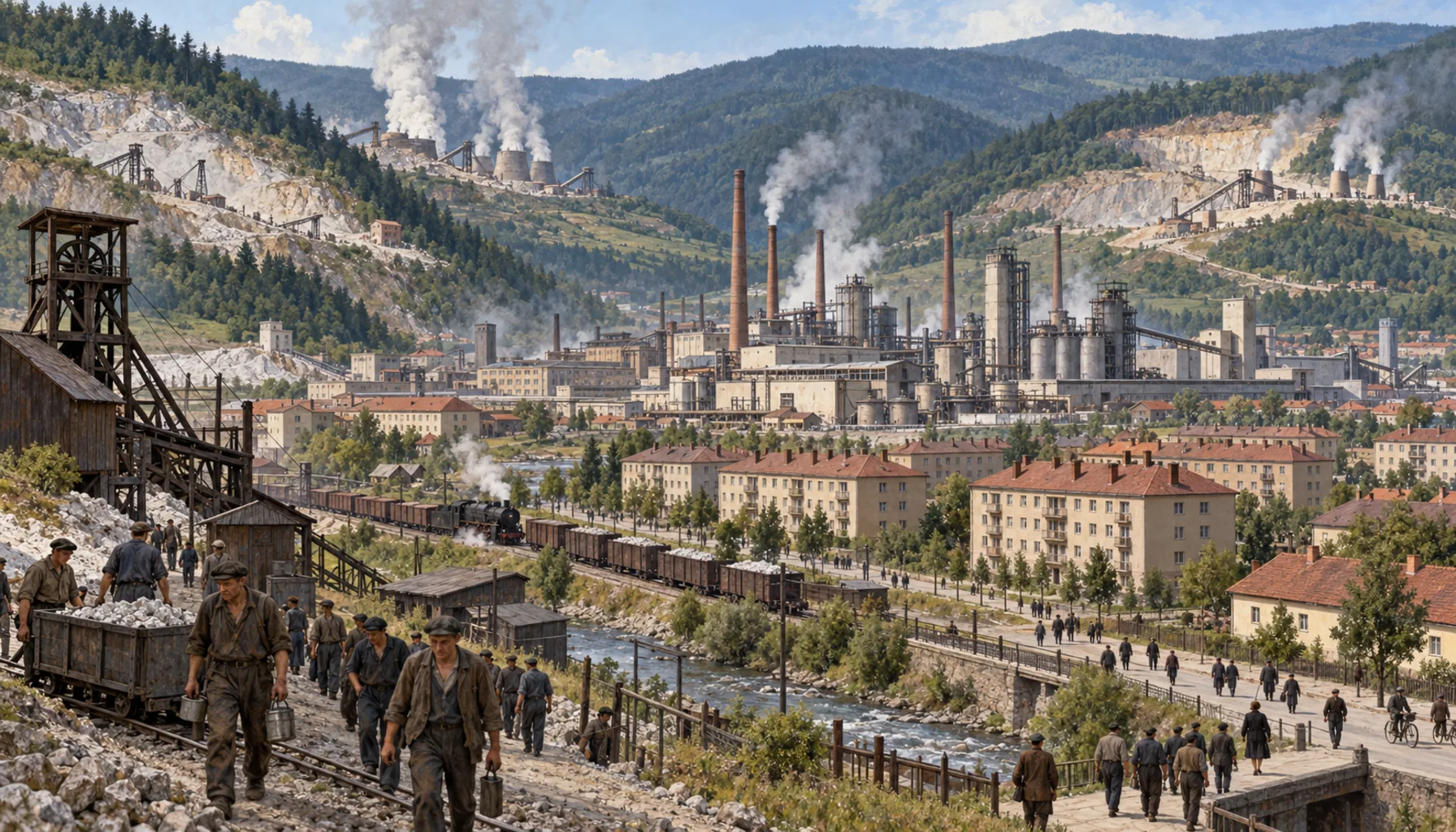 A factory town, fully built
