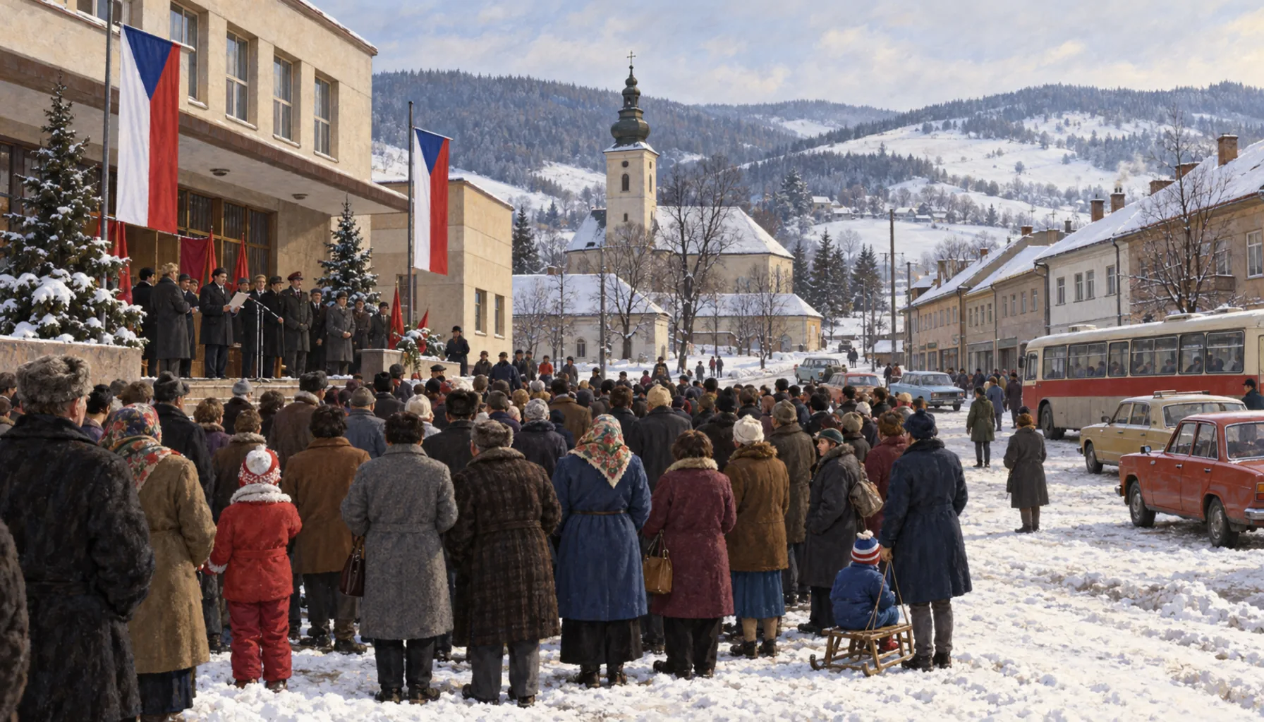 A town, eleven months before the revolution