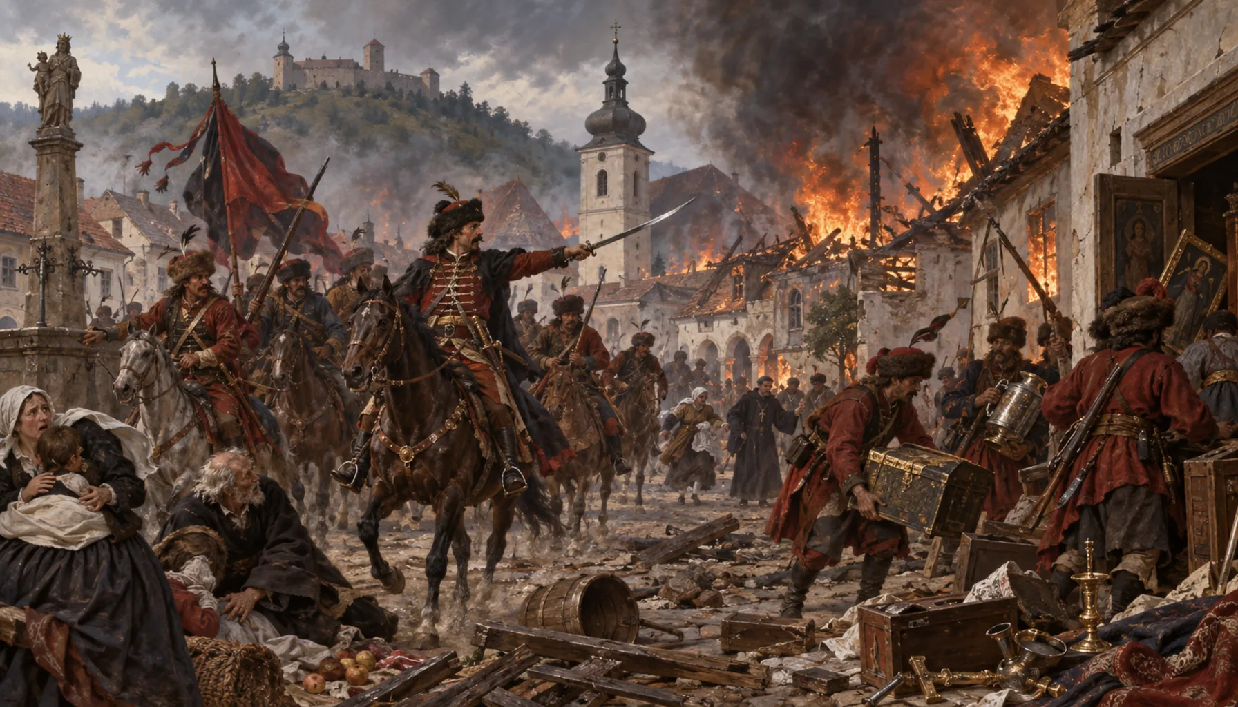 Burned by the rebels, not the Turks