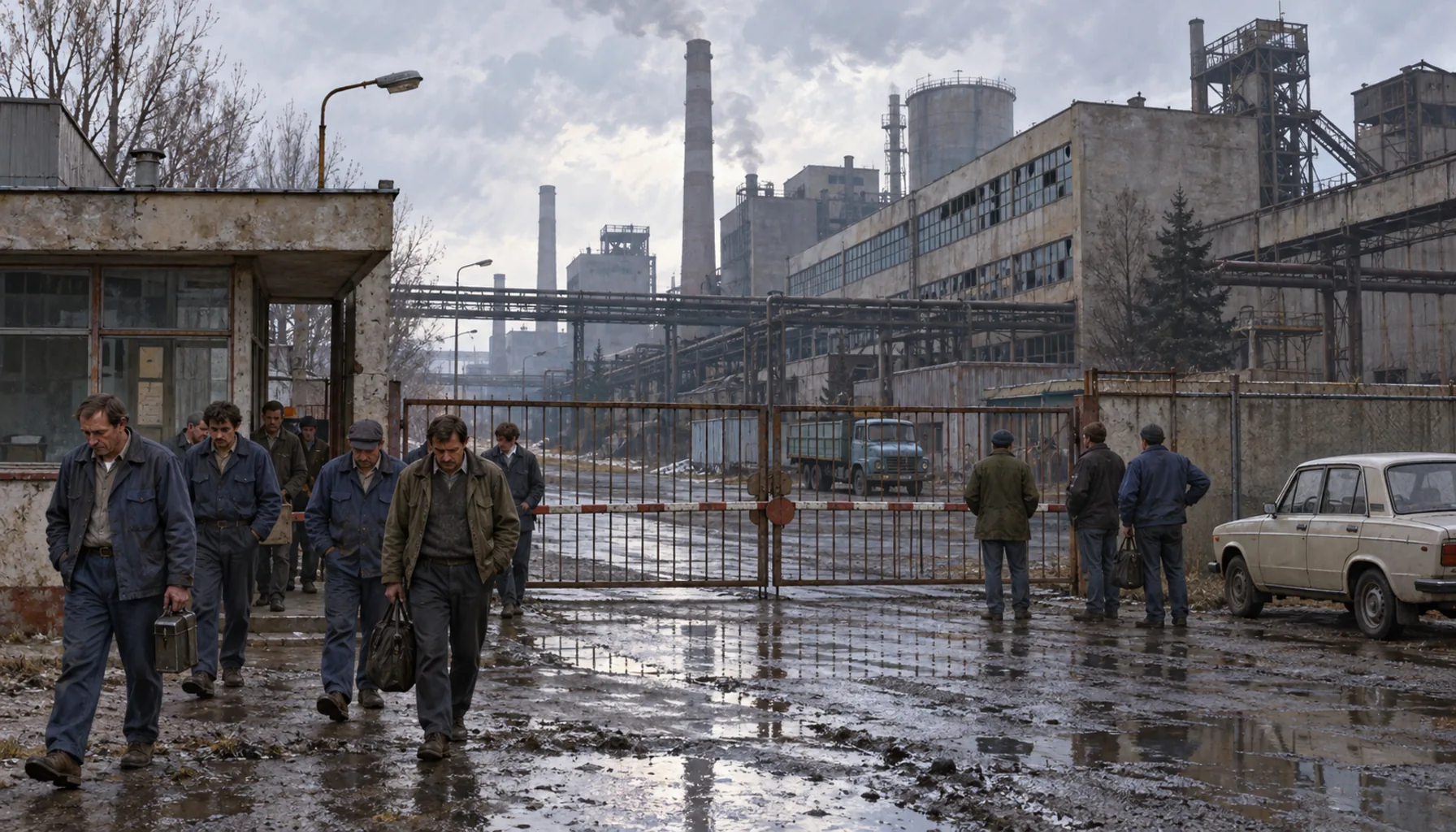 The factories close