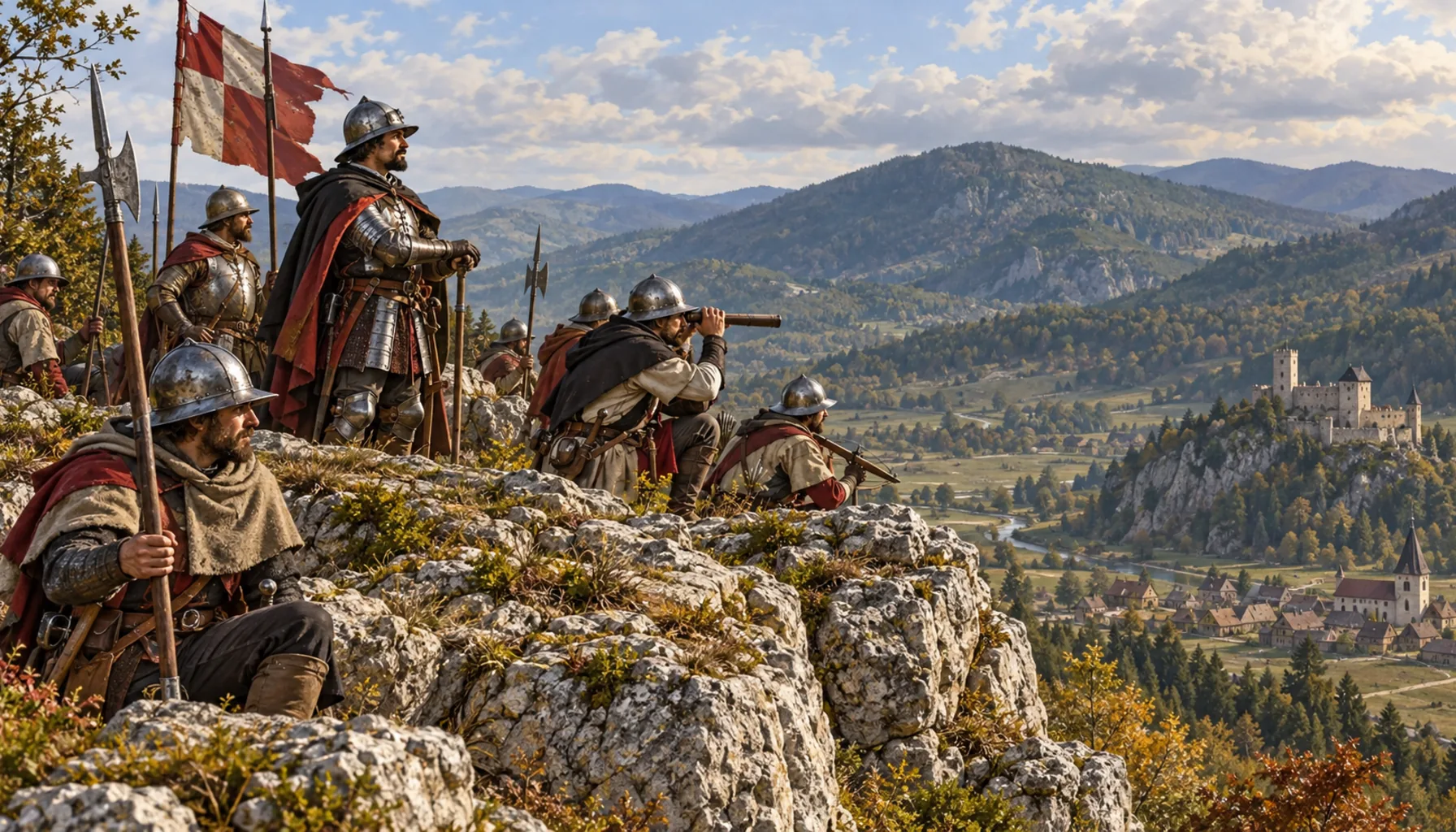 Jiskra's men on the rock