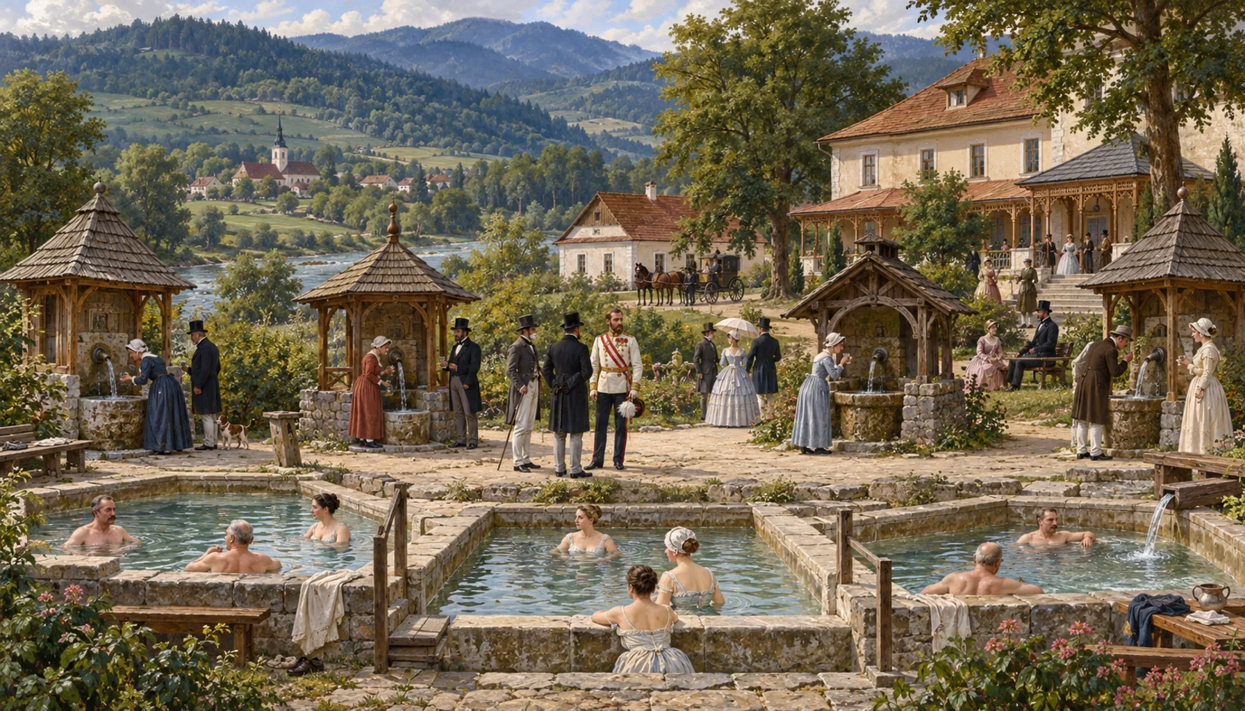 Three pools, four springs, one archduke