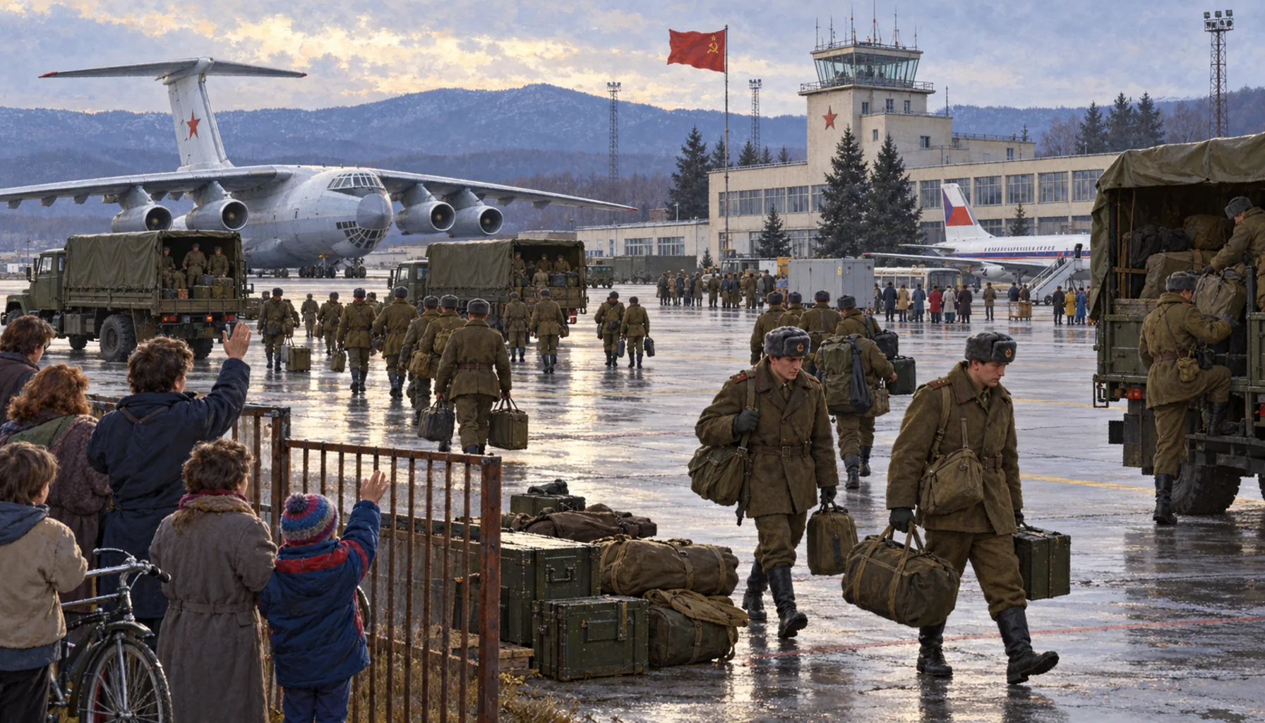The soldiers go, the airport opens