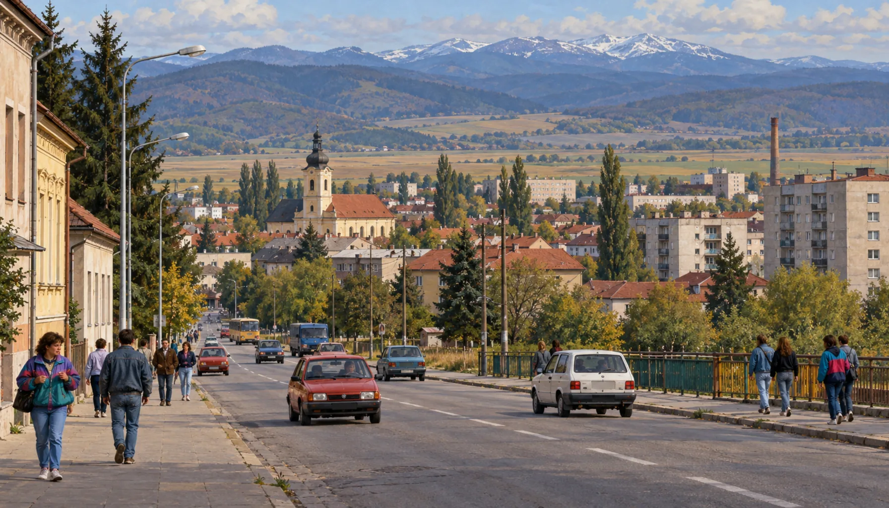 A lowland town in a highland district
